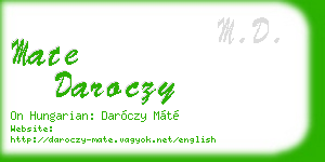 mate daroczy business card