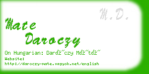 mate daroczy business card
